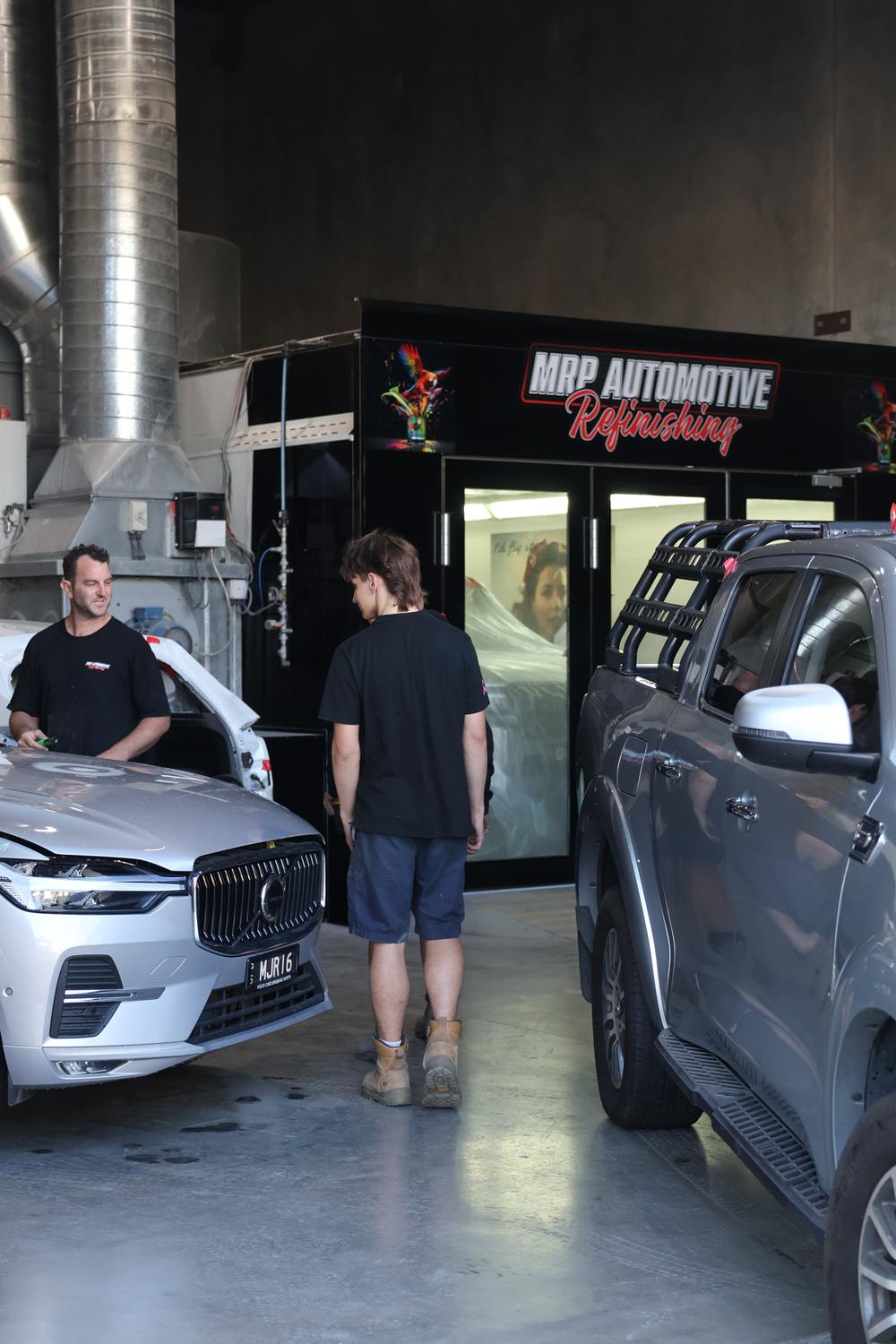 MRP Automotive Refinishing respray workshop and downdraft spray booth — Redland Bay