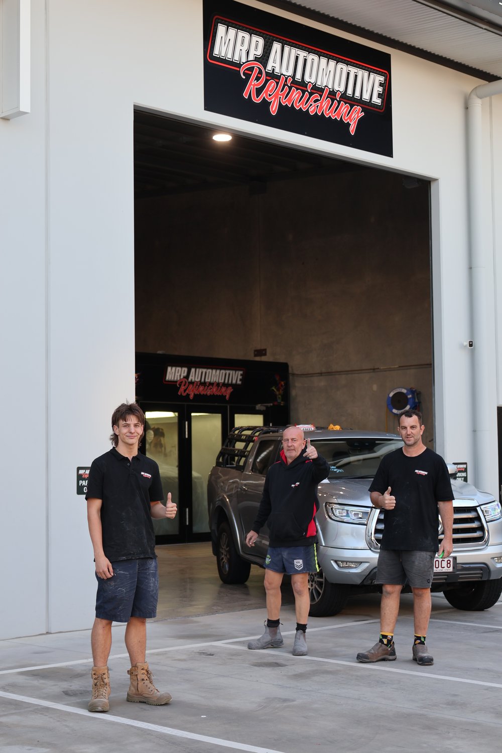 The MRP Automotive Refinishing team at the Redland Bay accident repair workshop